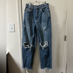 BDG Urban Outfitters High-Waisted Distressed Straight Leg Jeans